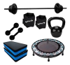 Kit Aeróbico Fitness Jump + Kit Pump 10kg + Step + Halter