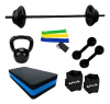 Kit Barra + Peso + Step + Caneleira + Kettlebell + Kit Band
