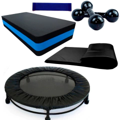 KIT TREINO MINI JUMP + HALTER + MINI BAND + STEP +COLCHONETE