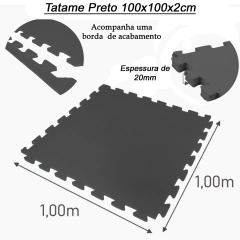 KIT 10 TATAME 20MM AZUL OU PRETO PARA ACADEMIA / PILATES - Cheers Fitness