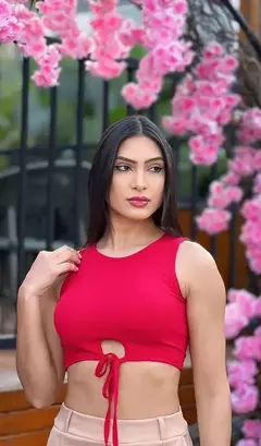 Cropped de ribana com laço