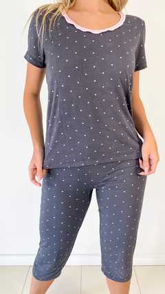Conjunto Bolinha - Calça Capri + Blusinha Sianinha