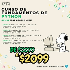 CURSO FUNDAMENTOS DE PYTHON (ONLINE EN VIVO) en internet