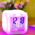 Relogio Cubo Digital Led Colorido Alarme Despertador De Cabeceira - comprar online