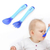 Jogo De Talher Infantil Colher Garfo Para Bebe Termica Silicone Sensivel