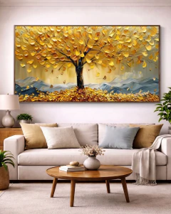 Quadro Decorativo Horizonte Dourado