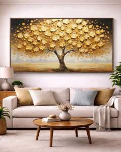 Quadro Decorativo Brilho Dourado