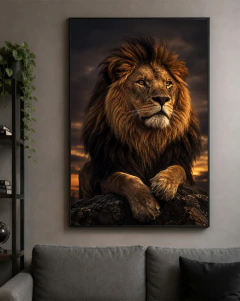 Quadro Decorativo Leão Vigilante