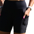BERMUDA FITNESS CÓS ALTO MEIA COXA COM BOLSO NZ PRETO - comprar online