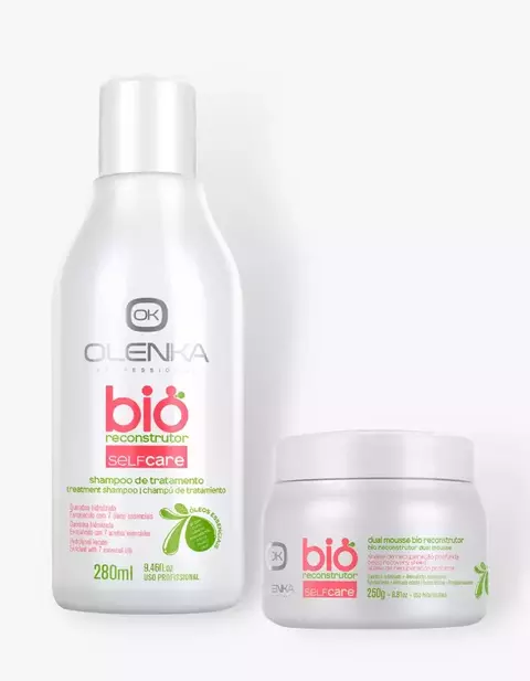 Kit Bio Reconstrutor Self Care Olenka (Shampoo 280ML + Condicionador 250ML + Caixa Kit)