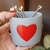 Cachepot Cimento Coração Vermelho - comprar online