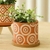 Cachepot Cimento Terroso com Base de Madeira - comprar online