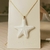 Colar Ouro Longo Resinado Estrela do Mar Branco na internet