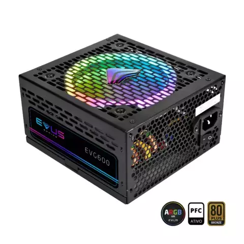 FONTE GAMER 600W 80PLUS BRONZE ARGB