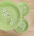 TAZAS FLOREADAS VERDE - x6 - comprar online