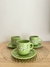 TAZAS FLOREADAS VERDE - x6
