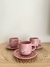 TAZAS FLOREADAS ROSA - x6