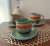 TAZAS RAYADAS VERDE - x6