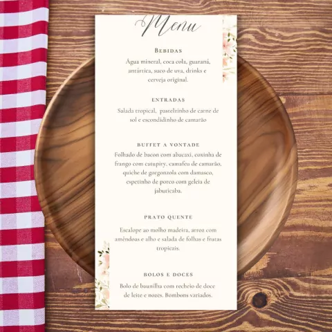 Menu 10x20cm Cardápio 66