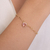 Pulseira Elo Coração Com Zircônia Rosa