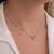 Choker Corrente Elo Coração Com Pingente Acqua Marine