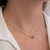 Choker Corrente Elo Coração Com Pingente Lilás