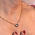 Choker Corrente Elo Coração Com Pingente Acqua Marine na internet