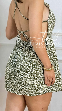 Vestido Floral (Verde Escuro) - comprar online