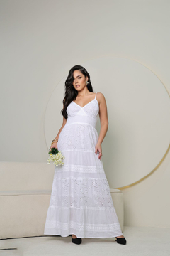 Vestido Longo Branco de Laise – Elegância e Conforto na internet