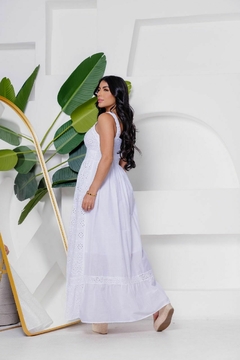 Vestido Longo de Laise e Renda – Todo Forrado (Tamanhos M e G) - comprar online