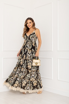 Vestido Longo Boho Chic – Elegância e Conforto em uma Peça Única - Luzzones indiana 