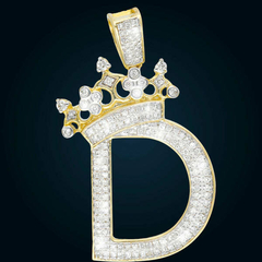 Dije "D" con corona Oro10k y Diamantes Naturales