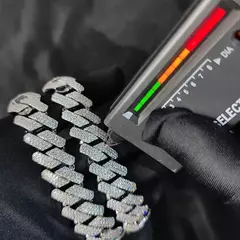Pulso Cubano Plata .925 & Diamantes Moissanite