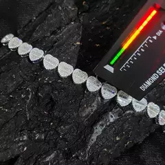 Cadena Tenis Corazones Plata .925 & Diamantes Moissanite