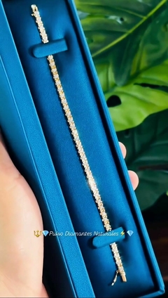 Pulso Tenis Oro14k y Diamantes Naturales