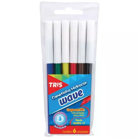 Caneta Hidrocor Wave C/6 - Tris