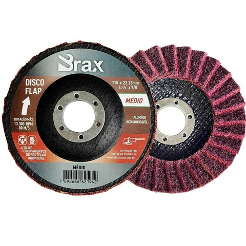 Disco Flap De Acabamento Aço Inox / Alumínio 4.1/2" Médio- Galzer