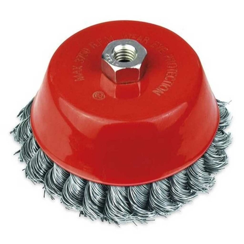 Escova De Aço Trançado Tipo Copo Com Rosca 60mm - Rocast0