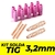 Kit TIG 3,2mm - 5 Bocal Cerâmico TIG Nº 7 / 5 Bocal Cerâmico TIG Nº 8 / 2 Porta Pinça (Difusor) / 3 Pinça