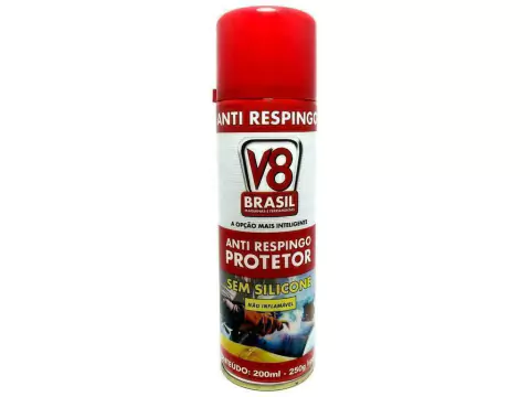 Anti Respingo em Spray Aerossol Sem Silicone 200mL - V8 Brasil