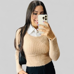 SUÉTER FELPO COM CAMISA COR ROSA na internet