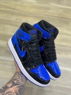 nike air jordan cano alto preto c azul escuro - comprar online