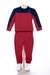 Conjunto De Blusão & Calça Jogger Em Moletom- Azul Marinho & Vermelho- Oliver