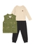 Conjunto com Body, Calça Cargo e Colete Ursinhos - koalak.kids