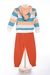 Calça Jogger Em Moletom- Laranja & Bege Claro - koalak.kids