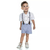Conjunto De Camisa, Bermuda & Suspensório- Off White & Azul - loja online