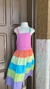 Vestido Rodado com Recorte e Detalhes de Alça