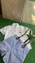 Conjunto De Camisa, Bermuda & Suspensório- Off White & Azul - comprar online