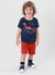 Conjunto infantil menino com camiseta e bermuda Dino