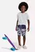 Boardshort Mini Hibisco com Recorte